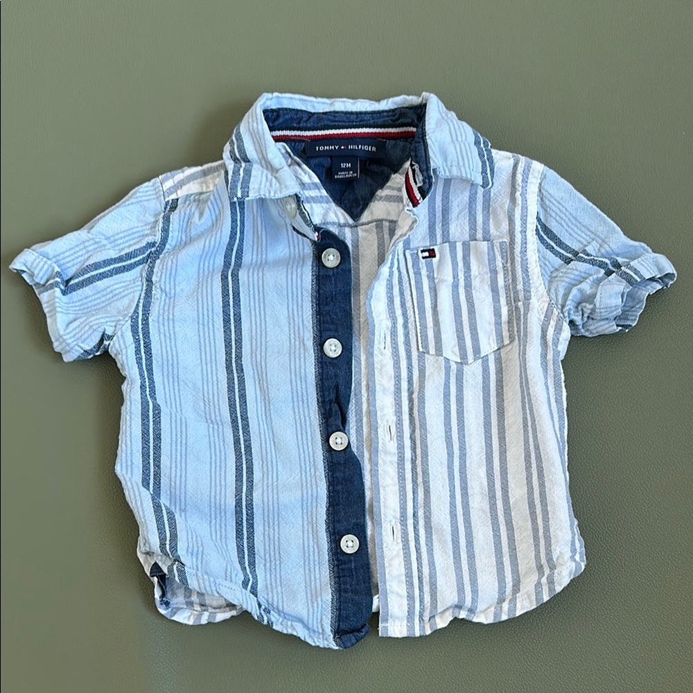 Tommy Hilfiger Kids Blue Striped Shirt